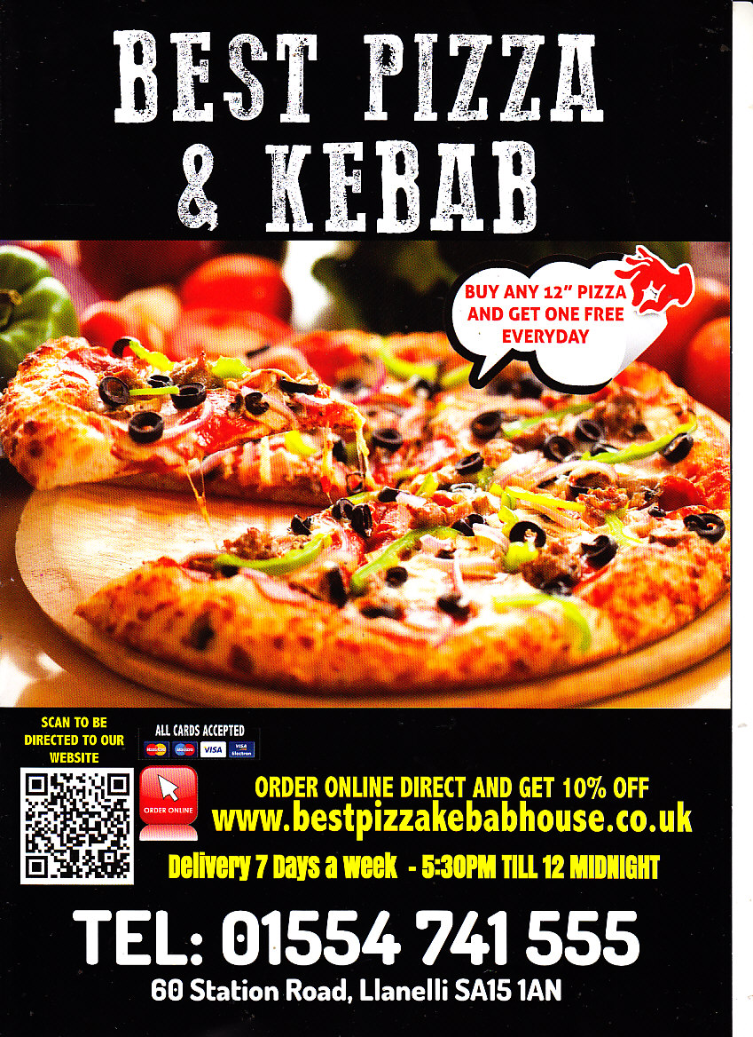 Best pizza kebab Llanelli menu