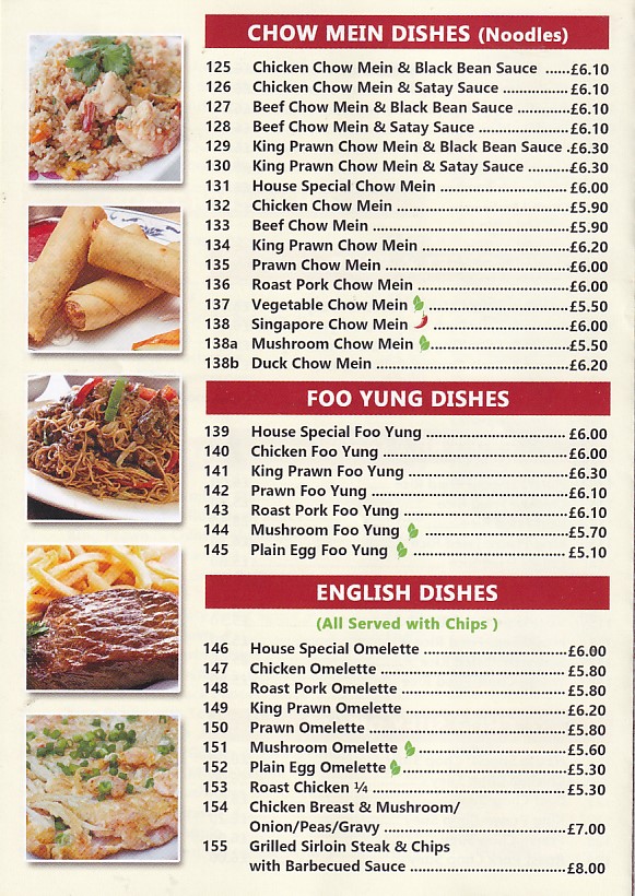 Llanelly Packed Meals menu