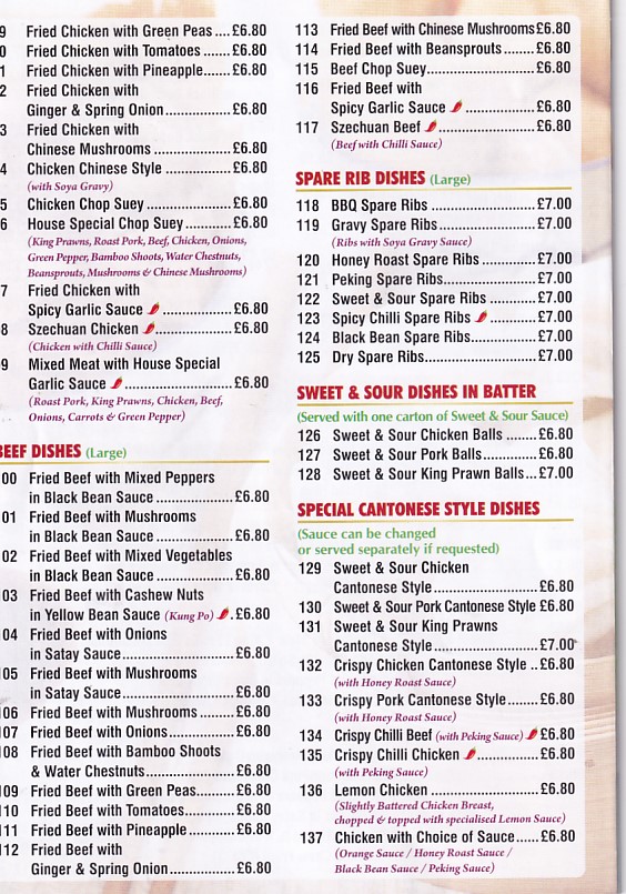 Menu of New Golden Dragon, Chinese Takeaway Llanelli