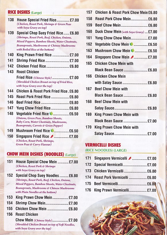 Menu of New Golden Dragon, Chinese Takeaway Llanelli