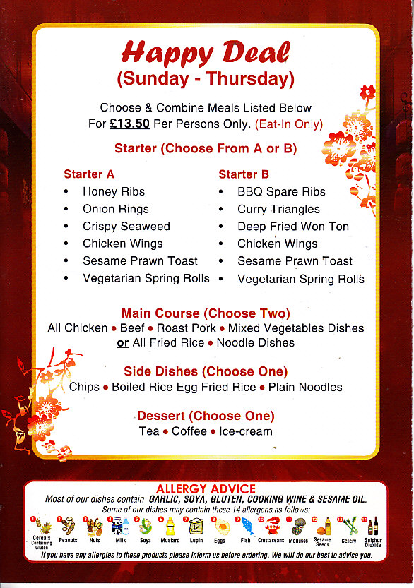yeung shin house chinese menu